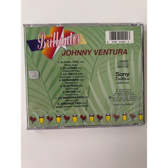 Johnny Ventura Brillantes CD 1994 Sony Discos Play Tested - Picture 2 of 4